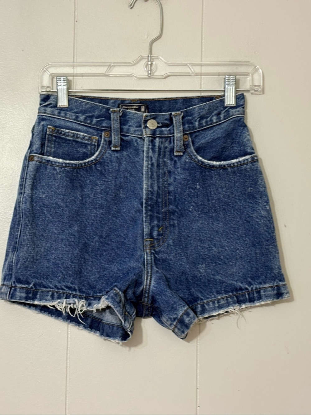 Abercrombie & Fitch Natural Rise High Waisted Denim Shorts Size 24 00